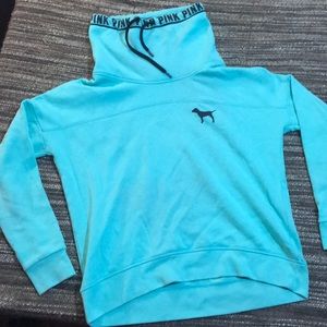 Mint Green Cowl Neck Sweatshirt // PINK // Small